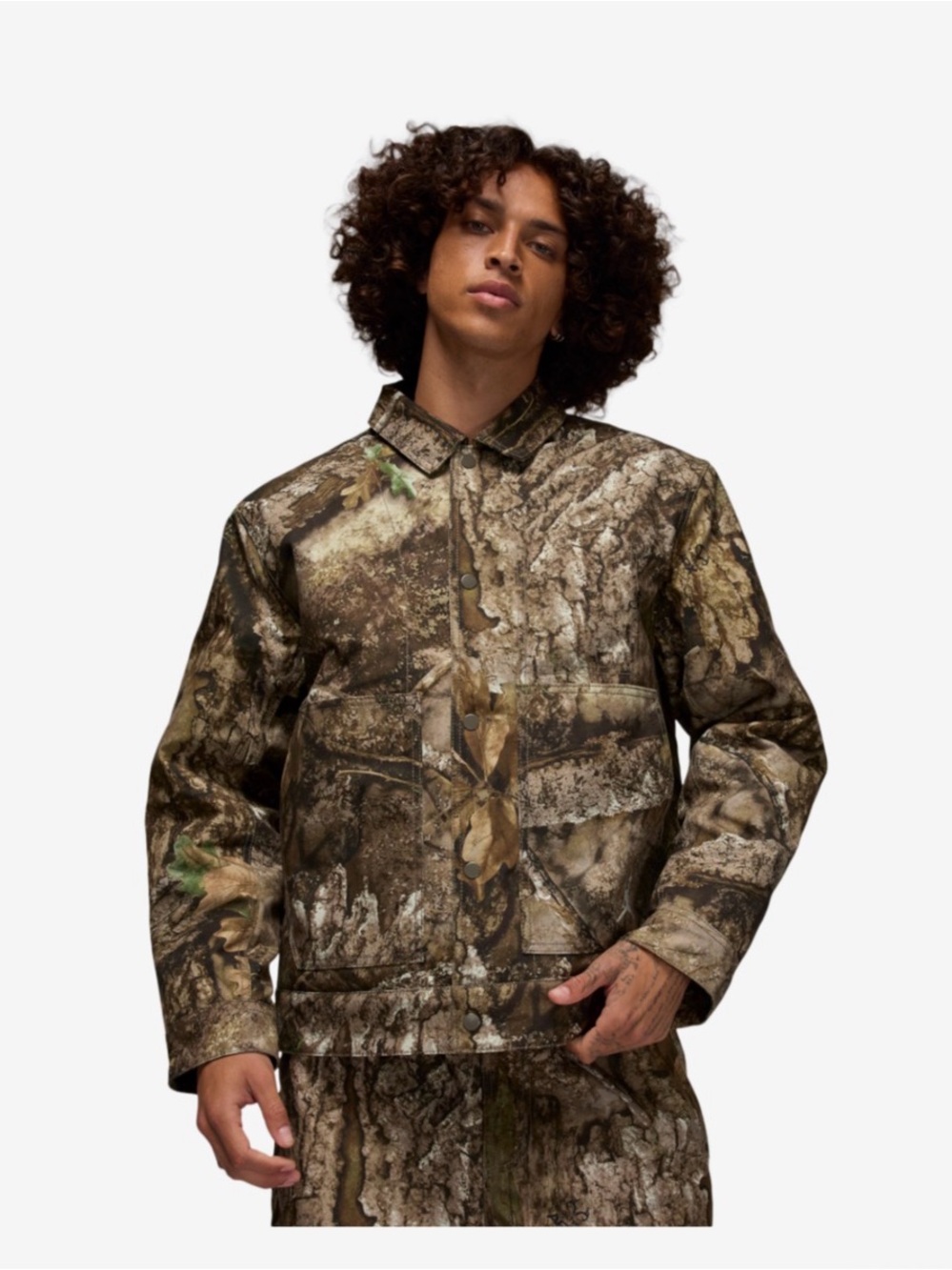 Large Tall Men's Air Jordan Flight Chicago Realtree Jacket Olive Sail